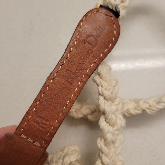 ❤️ 3 for $35 Massimo Dutti woven skinny belt macrame leather beige cream medium - Picture 5 of 6
